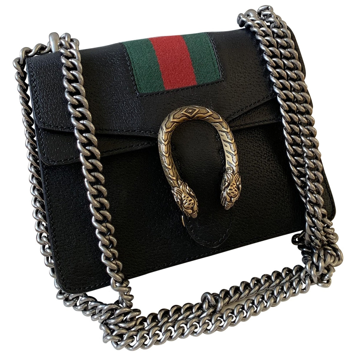 Gucci dionysus black leather handbag