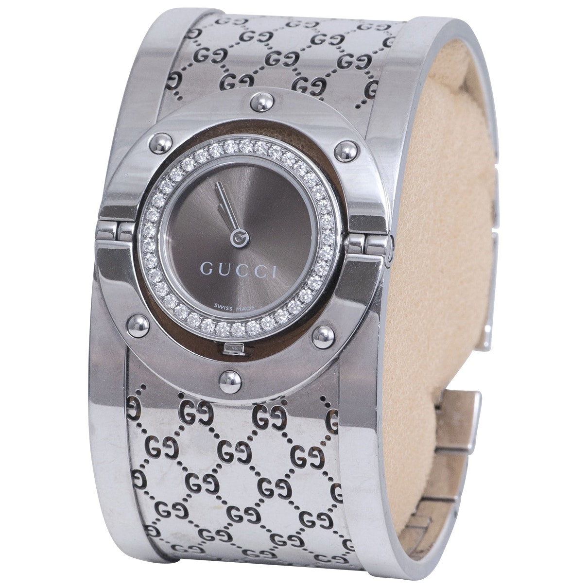Gucci twirl silver steel watch