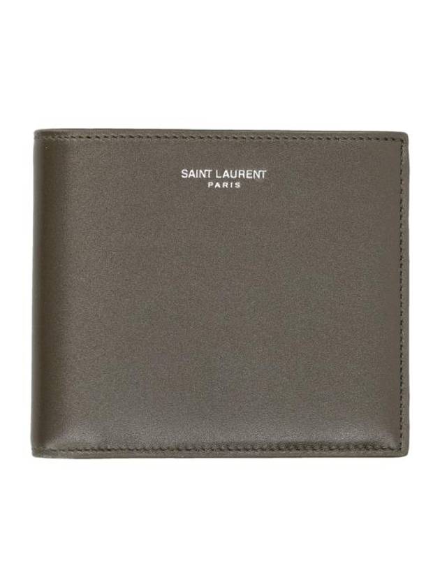 Luxury Saint Laurent Trending 2025 East West Leather Half Wallet Light Musk