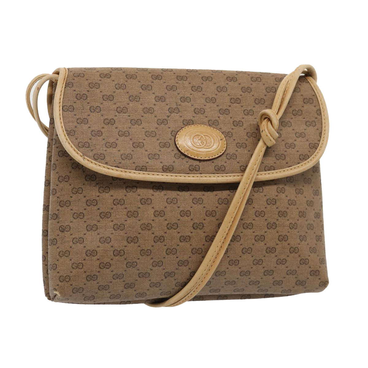 Gucci Leather Canvas Shoulder Bag