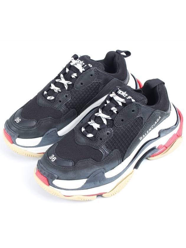 Luxury Balenciaga Trending 2026 Triple S black red sneakers 36 230