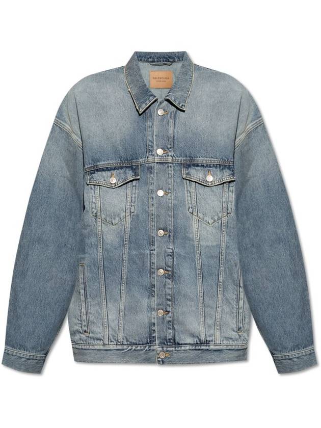 Luxury Balenciaga Trending 2026 Oversized Fit Denim Jacket Blue
