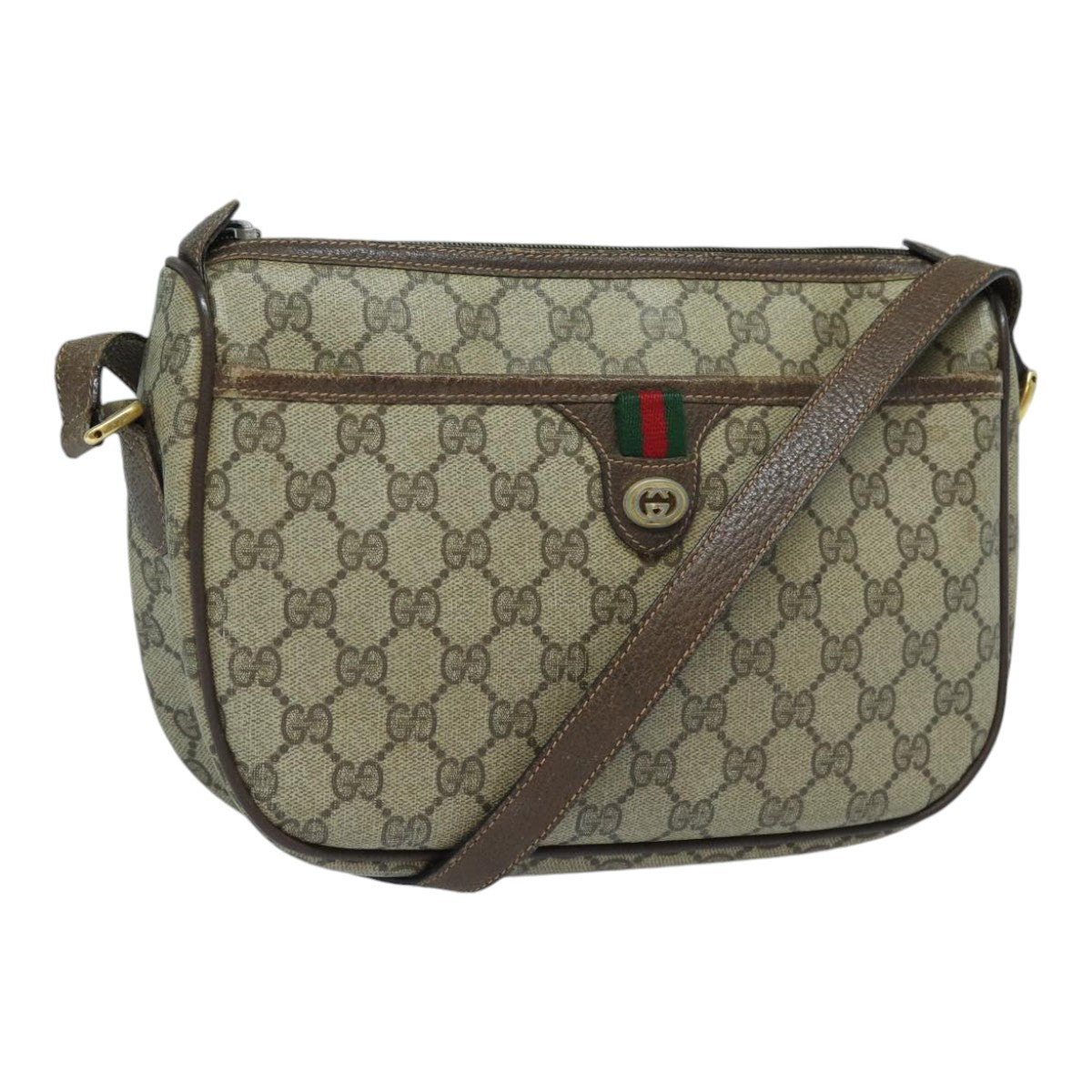 Gucci Leather Canvas Shoulder Bag