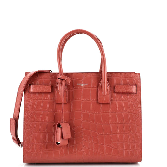 Luxury Saint Laurent Trending 2025 Sac de Jour NM Bag Crocodile Embossed Leather Baby