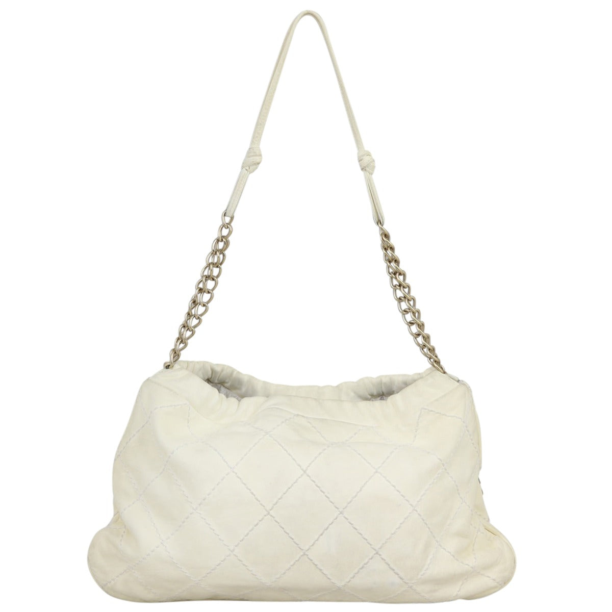 Chanel Quilted Rose Applique Hobo | Cream Lambskin