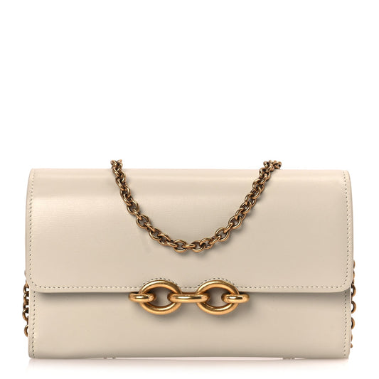 Saint Laurent Smooth Calfskin Le Maillon Chain Wallet Crema Soft