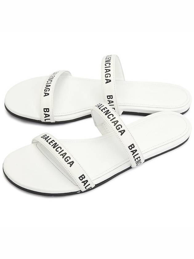 Luxury Balenciaga Trending 2026 Logo Round Slippers White