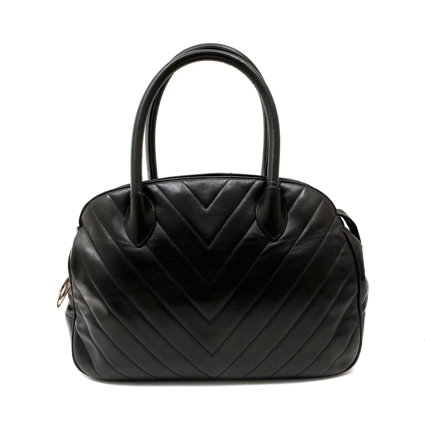 Chanel Black Chevron Leather   Day Bag