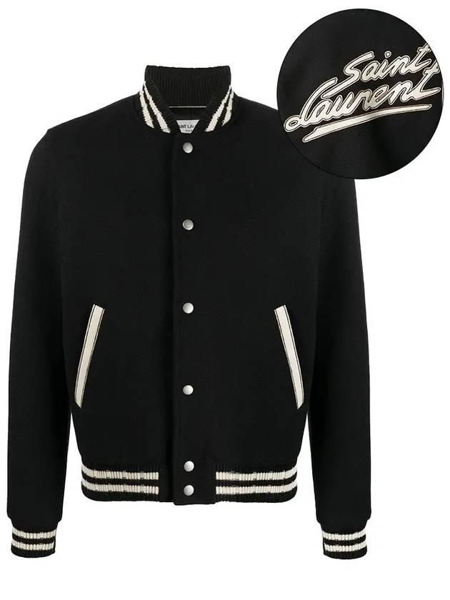 Luxury Saint Laurent Trending 2025 Teddy Wool Bomber Jacket  Black
