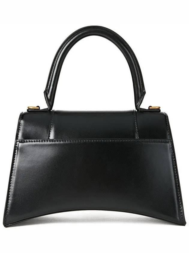 Luxury Balenciaga Trending 2026 Hourglass Small Tote Bag in Shiny Box Calfskin Black