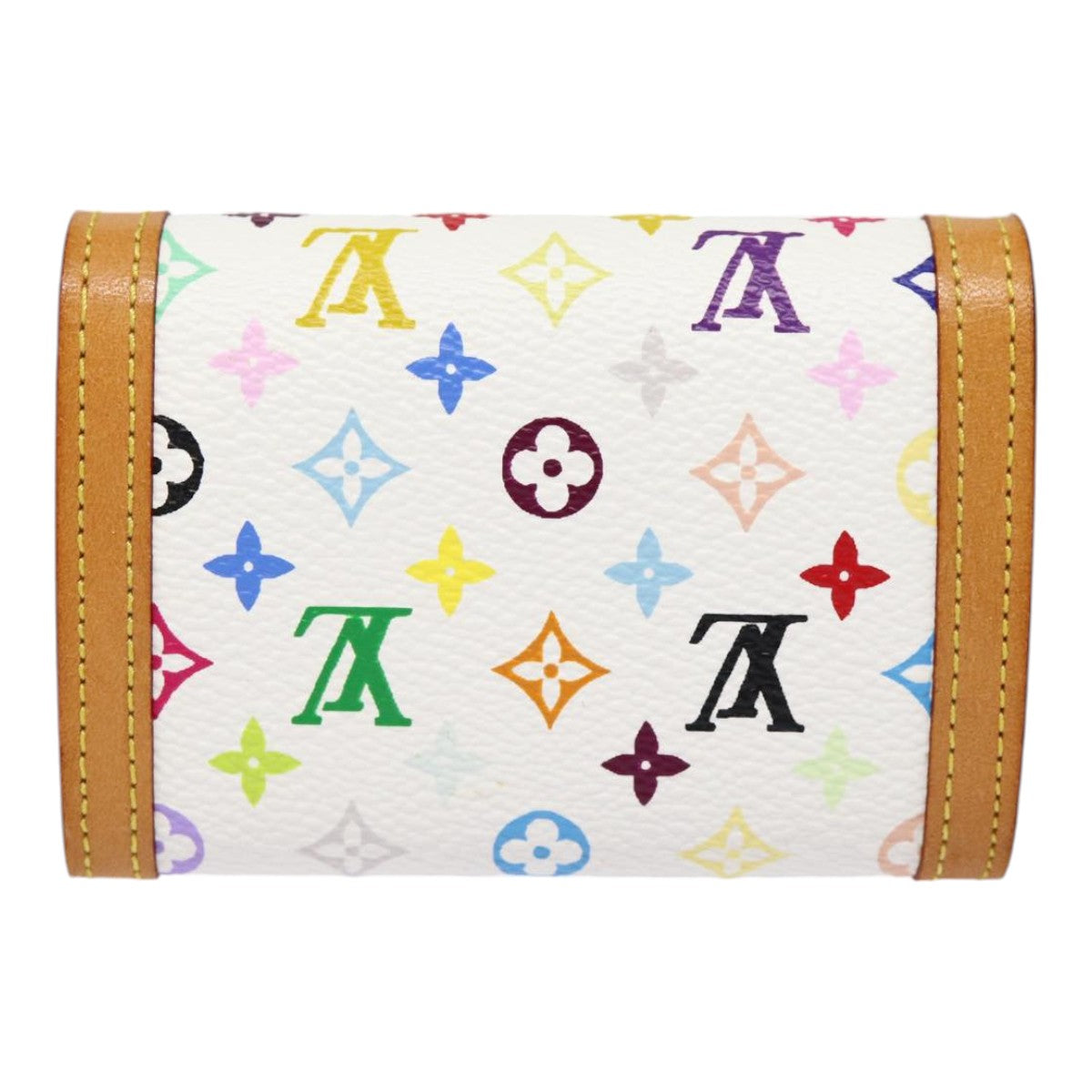 LOUIS VUITTON Monogram Multicolor Porte Monnaie Plat White M92657 LV Auth 88063