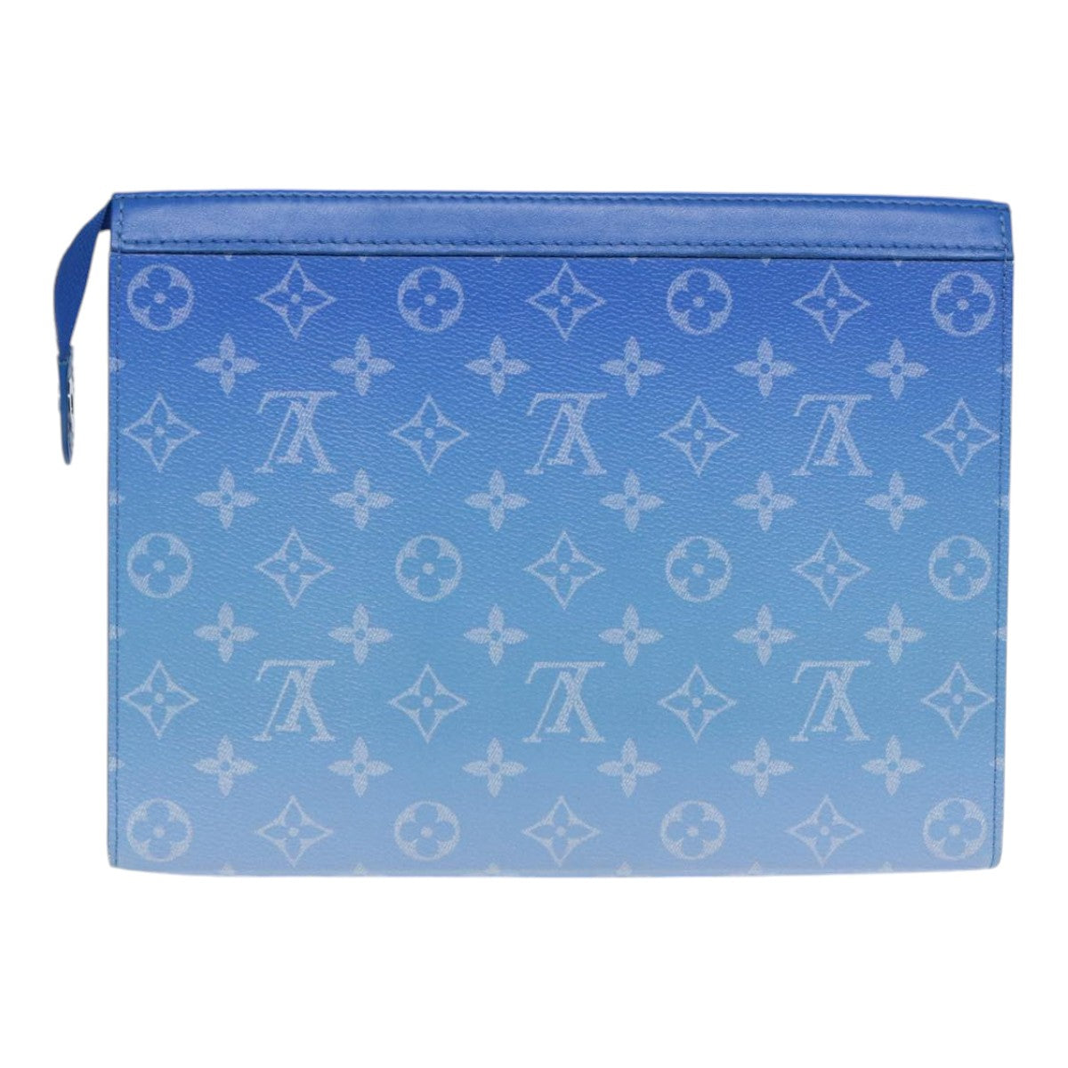 LOUIS VUITTON Monogram Clouds Pochette Voyage Clutch Bag Blue M45480 Auth 88070A
