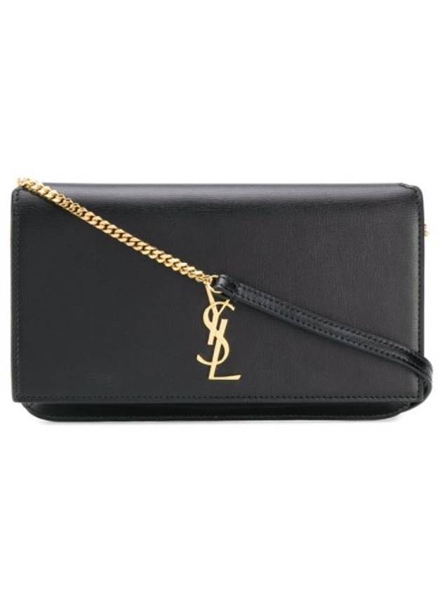 Luxury Saint Laurent Trending 2025 Cassandra Phone Holder Strap Cross Bag Black