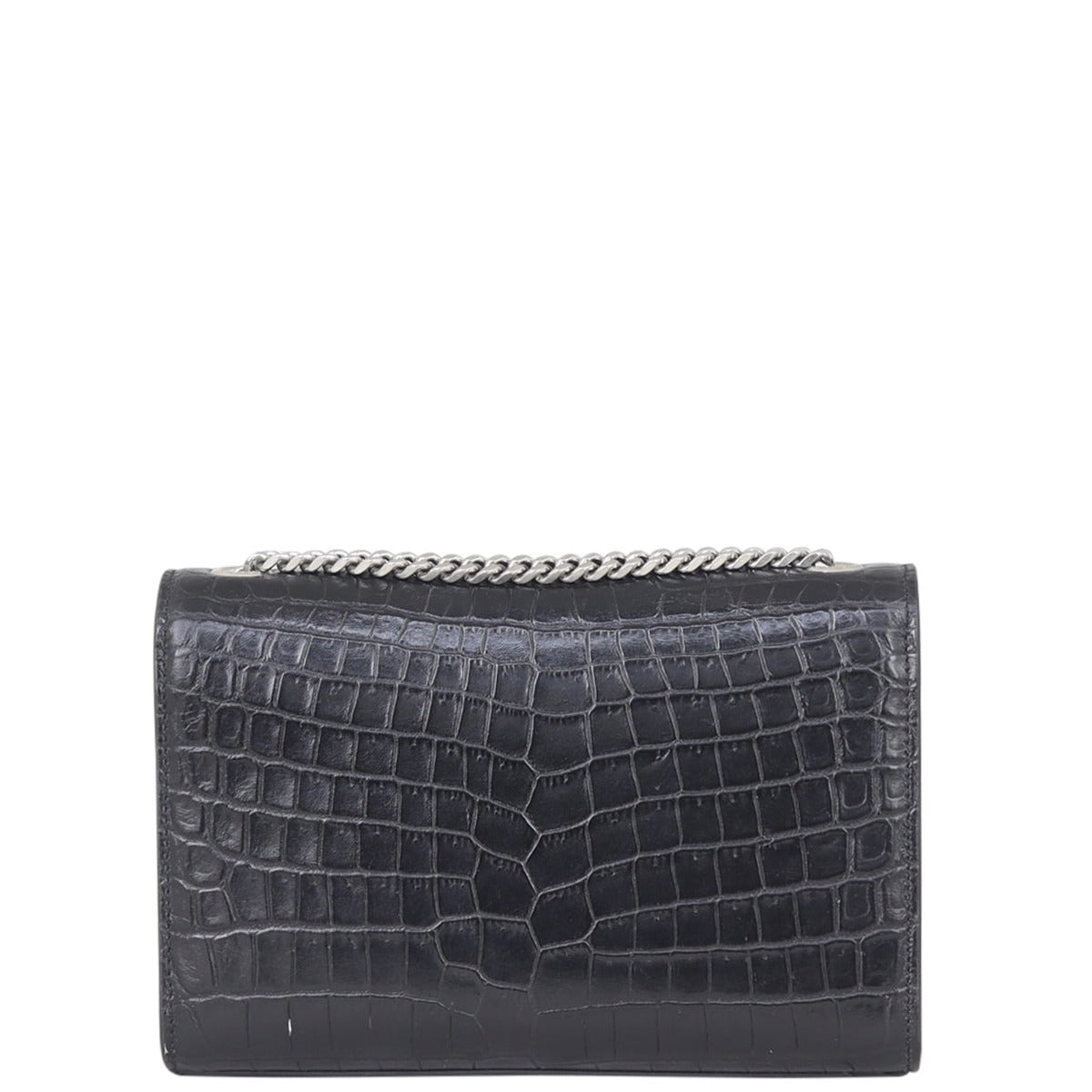 Saint Laurent Kate Tassel Chain Bag Small Croc-Embossed
