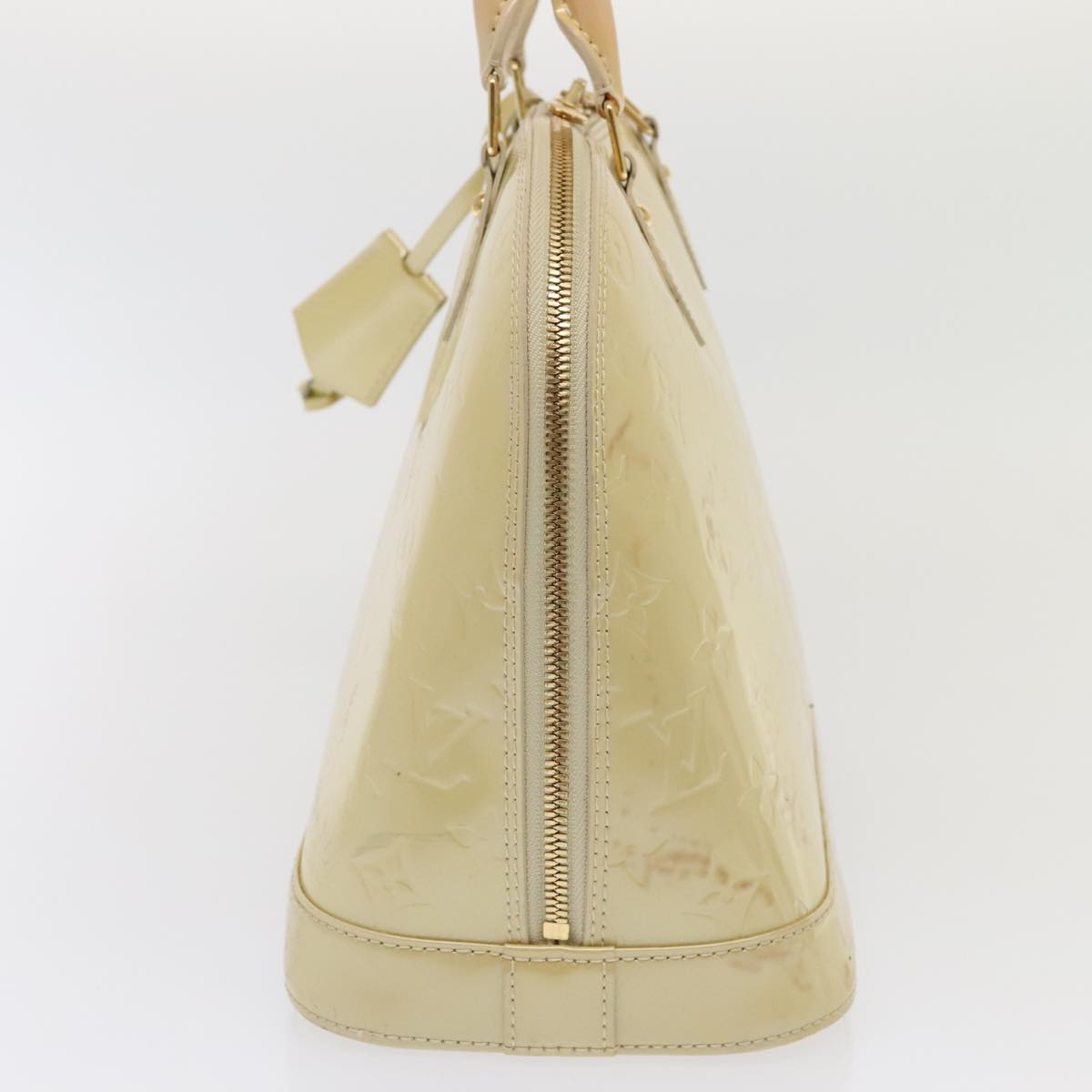 LOUIS VUITTON Monogram Vernis Alma PM Hand Bag Broncorail M91445 LV Auth 88358