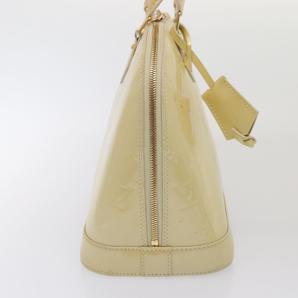 LOUIS VUITTON Monogram Vernis Alma PM Hand Bag Broncorail M91445 LV Auth 88358