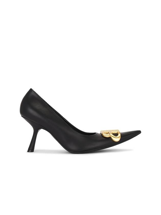 Luxury Balenciaga Trending 2026 Women's Logo Plaque Pointed toe Heels BLACK