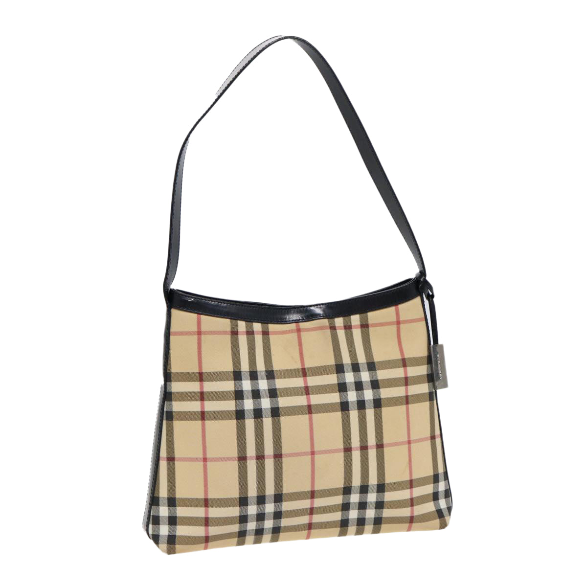 Luxury Burberry Nova Check Shoulder Bag PVC Beige Auth 88400