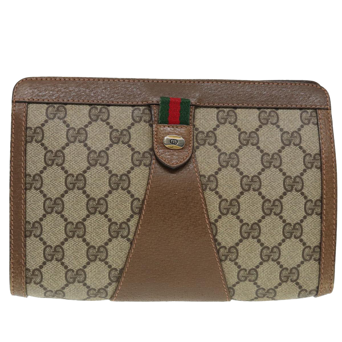 Gucci Leather Canvas Clutch