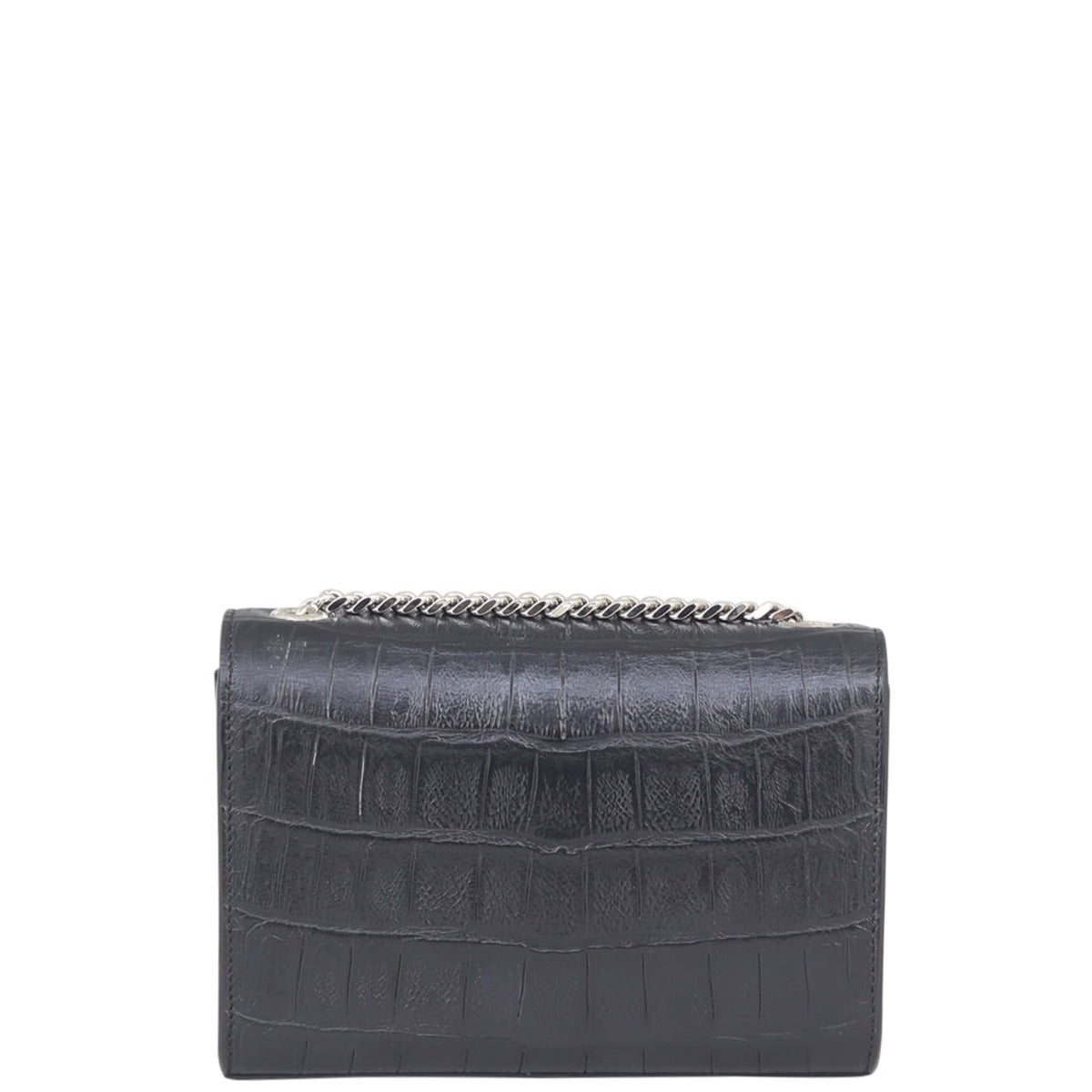 Saint Laurent Kate Tassel Chain Bag Original Small Croc-Embossed