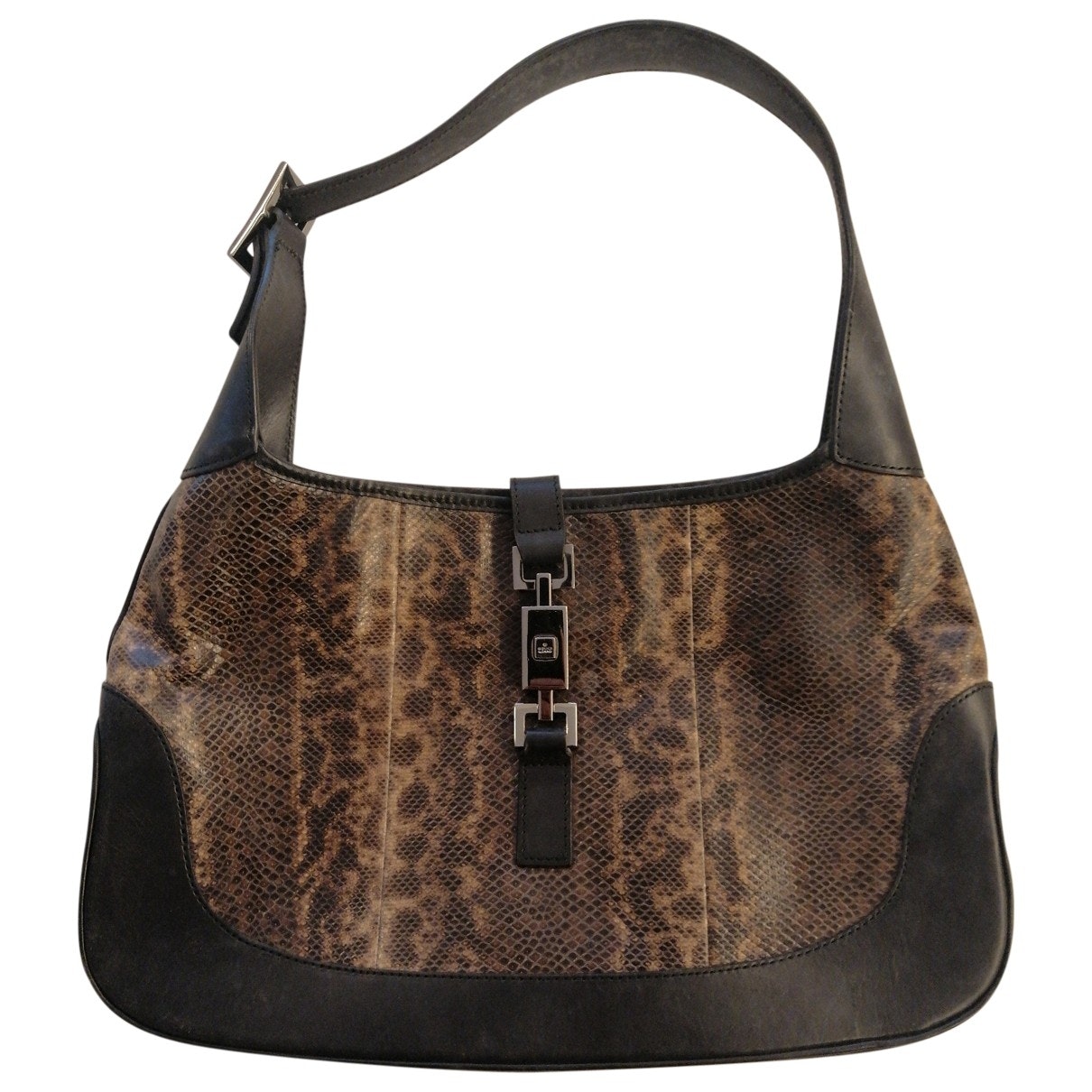 Gucci jackie    brown lizard handbag