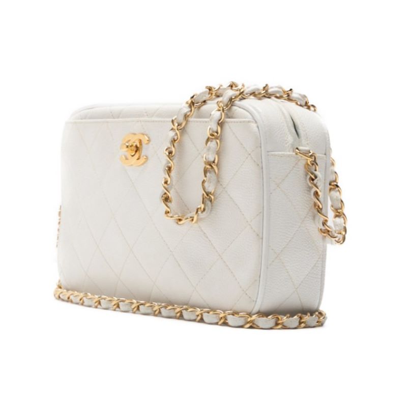 CHANEL CHANEL Matrasse Turn-Lock Chain Sder Caviar S White  Shell Bag Mini Shoulder Bag  Bag Hybrid ? Ship? Honeymoon Online