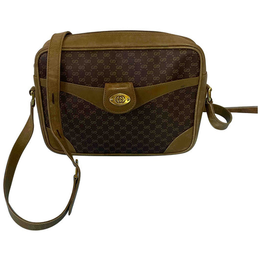 Gucci camel cloth handbag