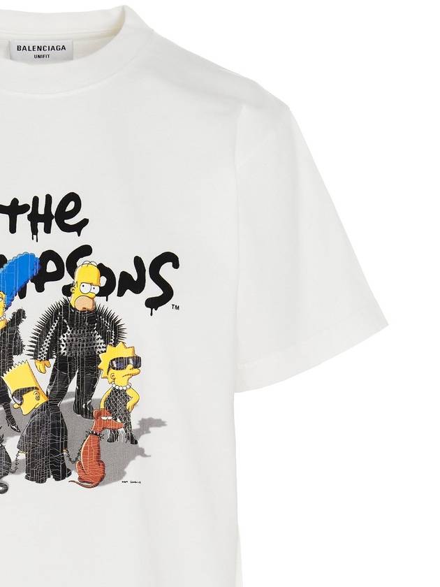 Luxury Balenciaga Trending 2026 WoMen's The Simpsons Printing Small Fit Short Sleeve T-Shirt White