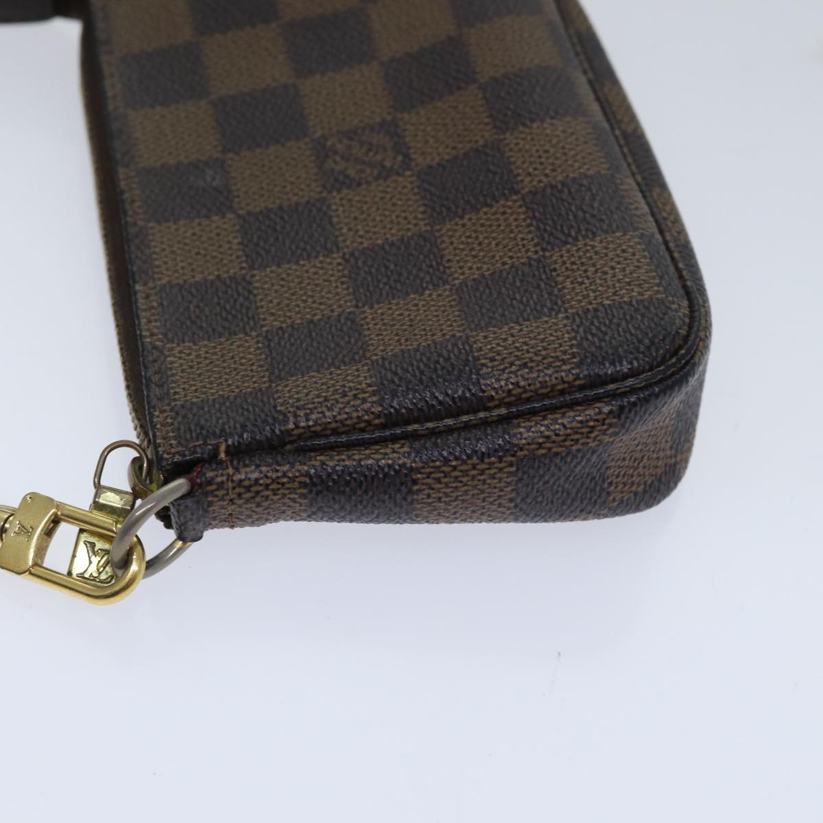 LOUIS VUITTON Damier Ebene Mini Pochette Accessoires Pouch N58009 LV Auth 89290