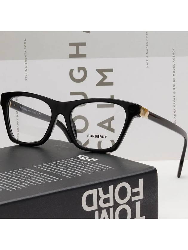 Luxury Burberry Eyewear Demo Square Eyeglasses Black