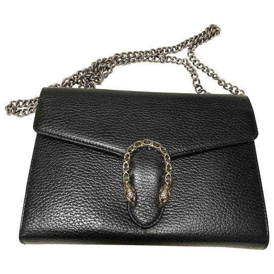 Gucci dionysus black leather handbag