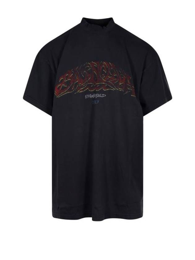 Luxury Balenciaga Trending 2026 Offshore Oversized Short Sleeve T-Shirt Black Faded