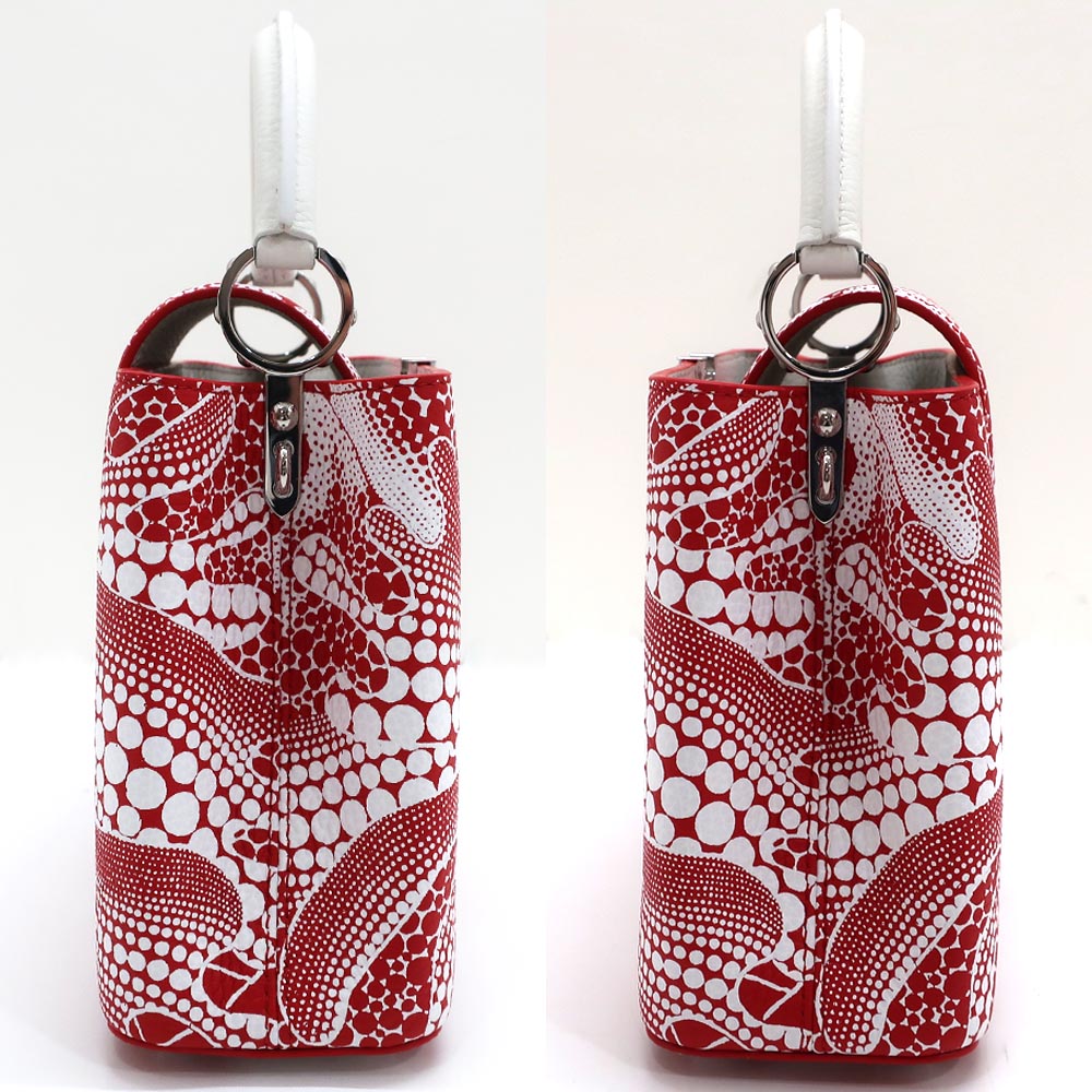 Louis Vuitton Capsine BB LV  YK Grassy Collaborative Flowers M21704 Handbag Pump Red White Leather