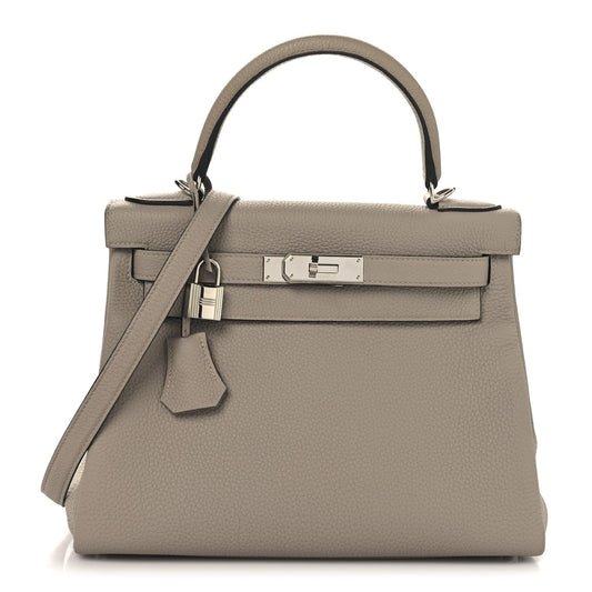 Hermes Togo Kelly Retourne 28 Gris Tourterelle
