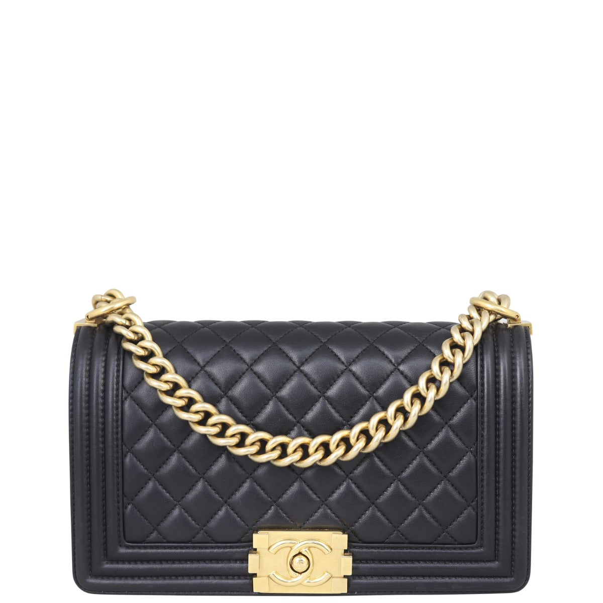 Chanel Boy Old Medium | Black Lambskin
