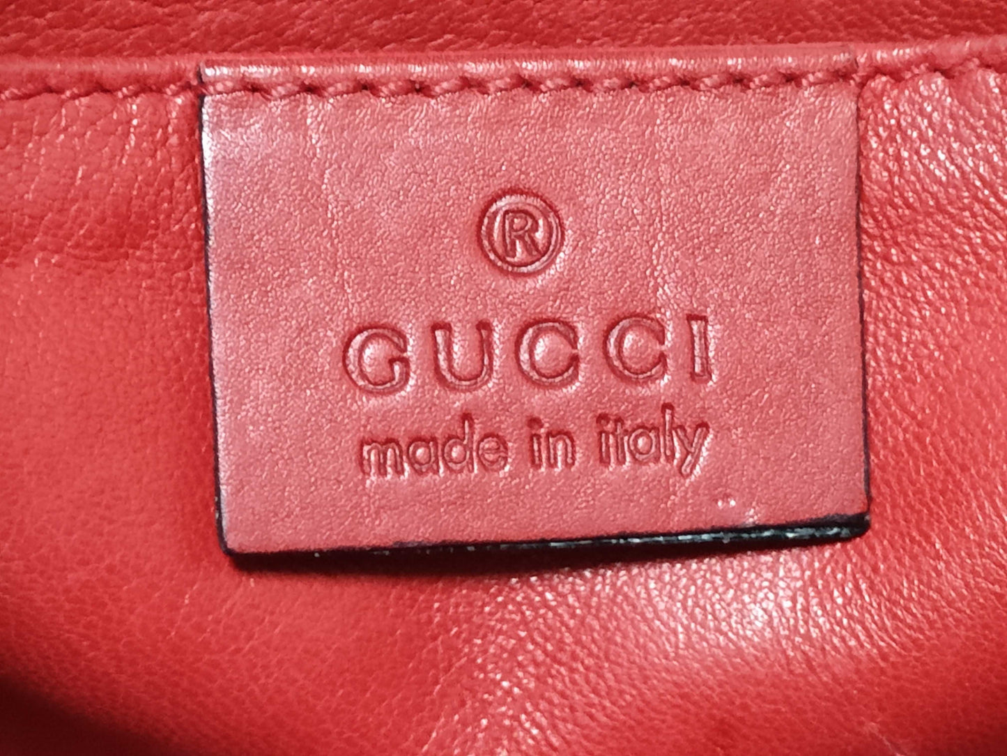 Gucci Emily Chain Flap Bag Leather Red Leather Shoulder Bag Bag ( )