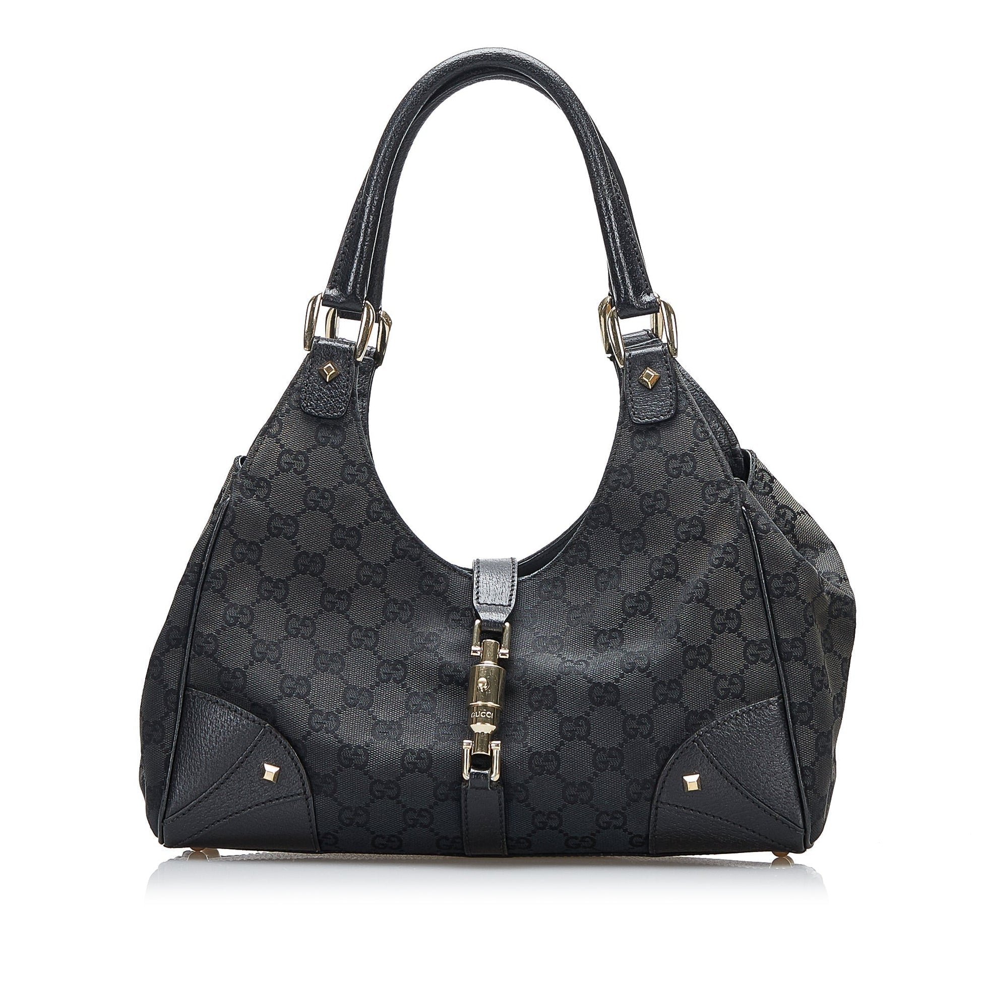 Gucci Jackie Leather Canvas Handbag