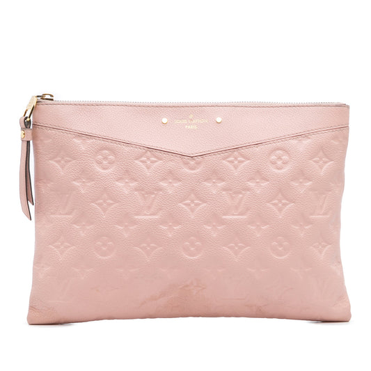 Pink Louis Vuitton Monogram Empreinte Daily Pouch Clutch Bag