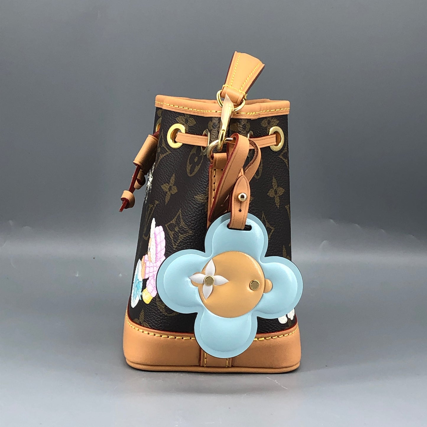 Louis Vuitton Nano Noé Limited Edition Vivienne Xmas Bucket Bag Brown