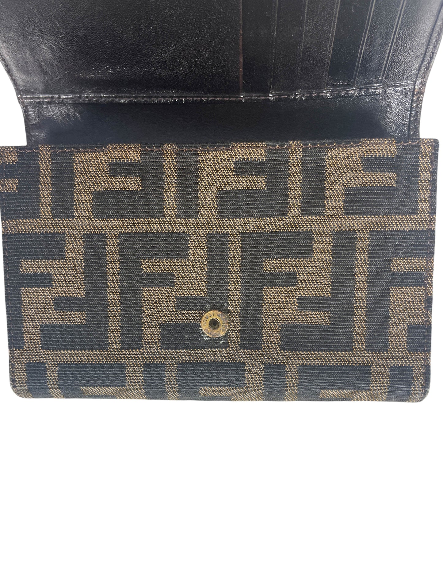 Fendi Tobacco Brown Zucca Logo Monogram Wallet