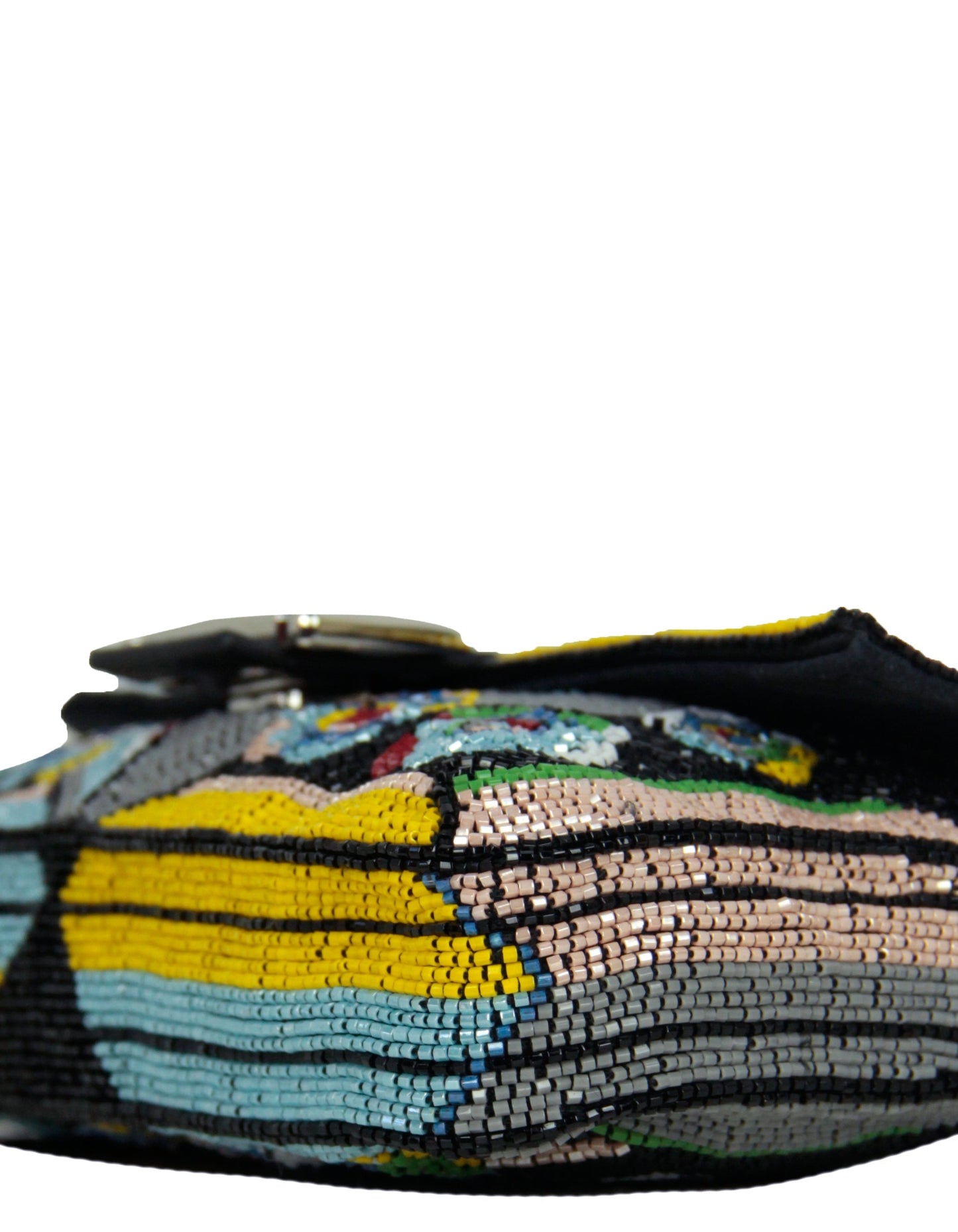 Fendi NWT Floral Beaded Micro Mini Baguette Crossbody Bag