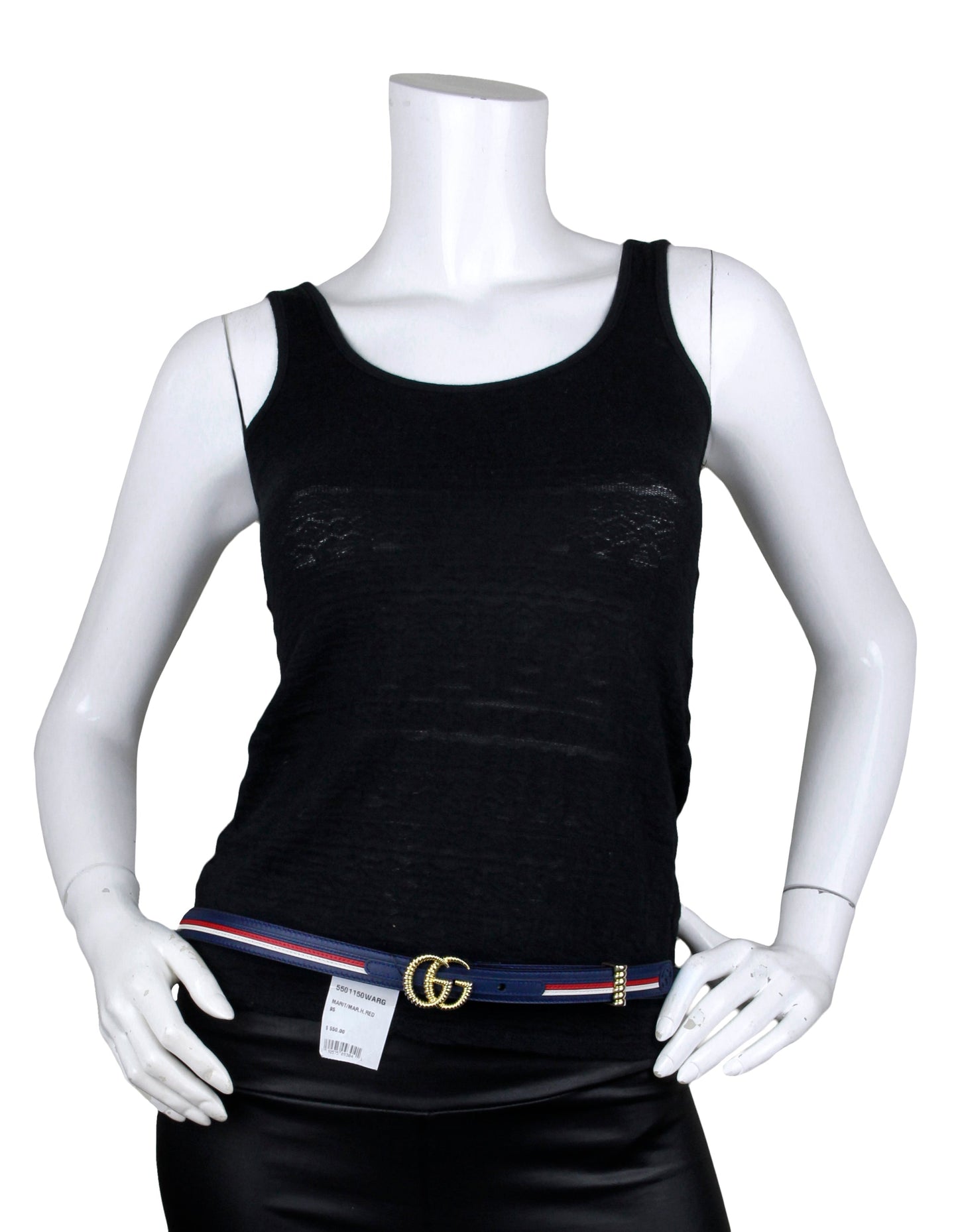Gucci NWT Blue/Red/White Thin Marmont GG Logo Belt sz 95/38"