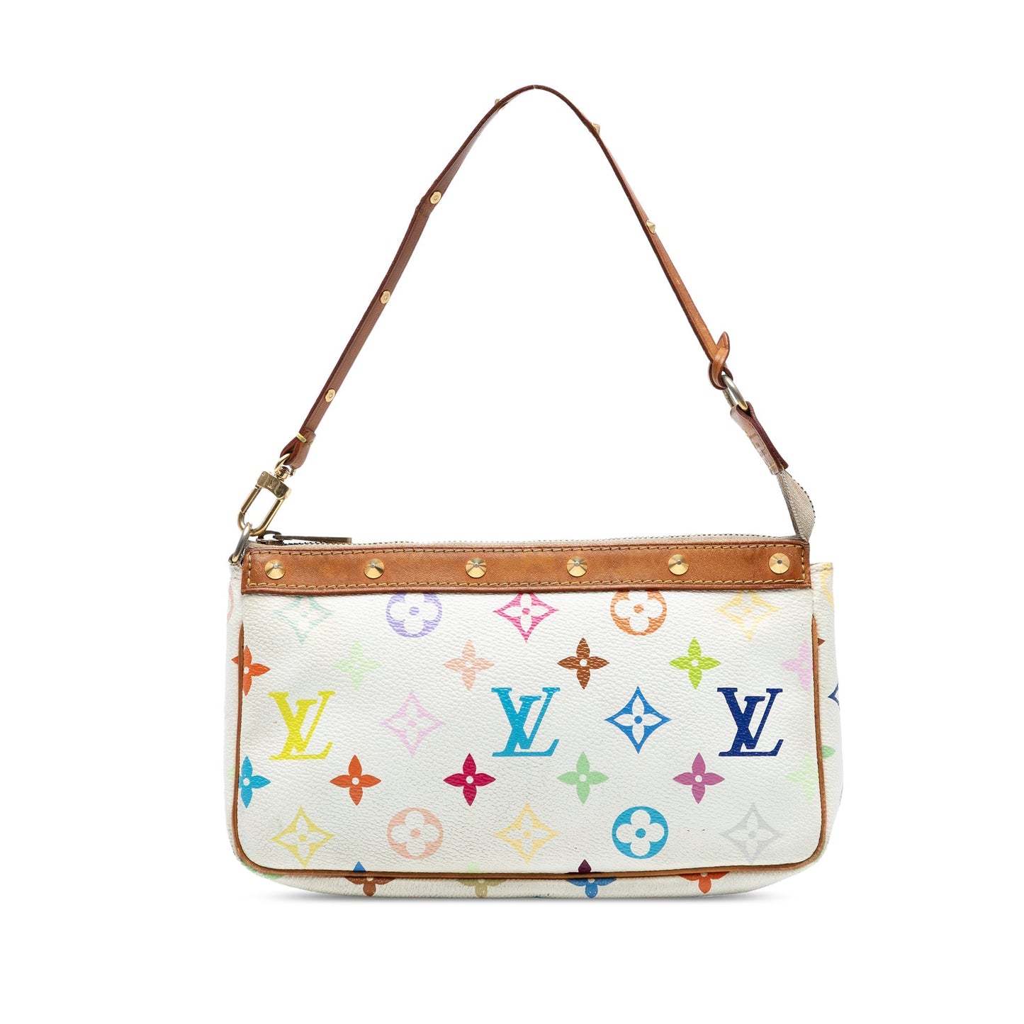 White Louis Vuitton Monogram Multicolore Pochette Accessoires Shoulder Bag