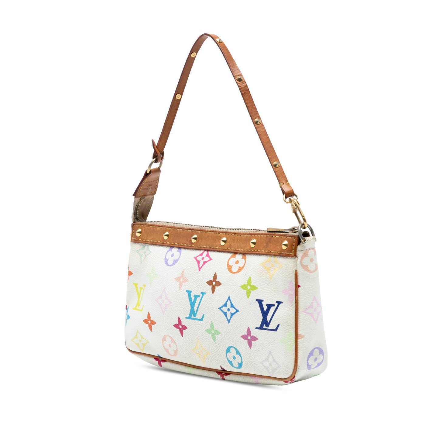 White Louis Vuitton Monogram Multicolore Pochette Accessoires Shoulder Bag