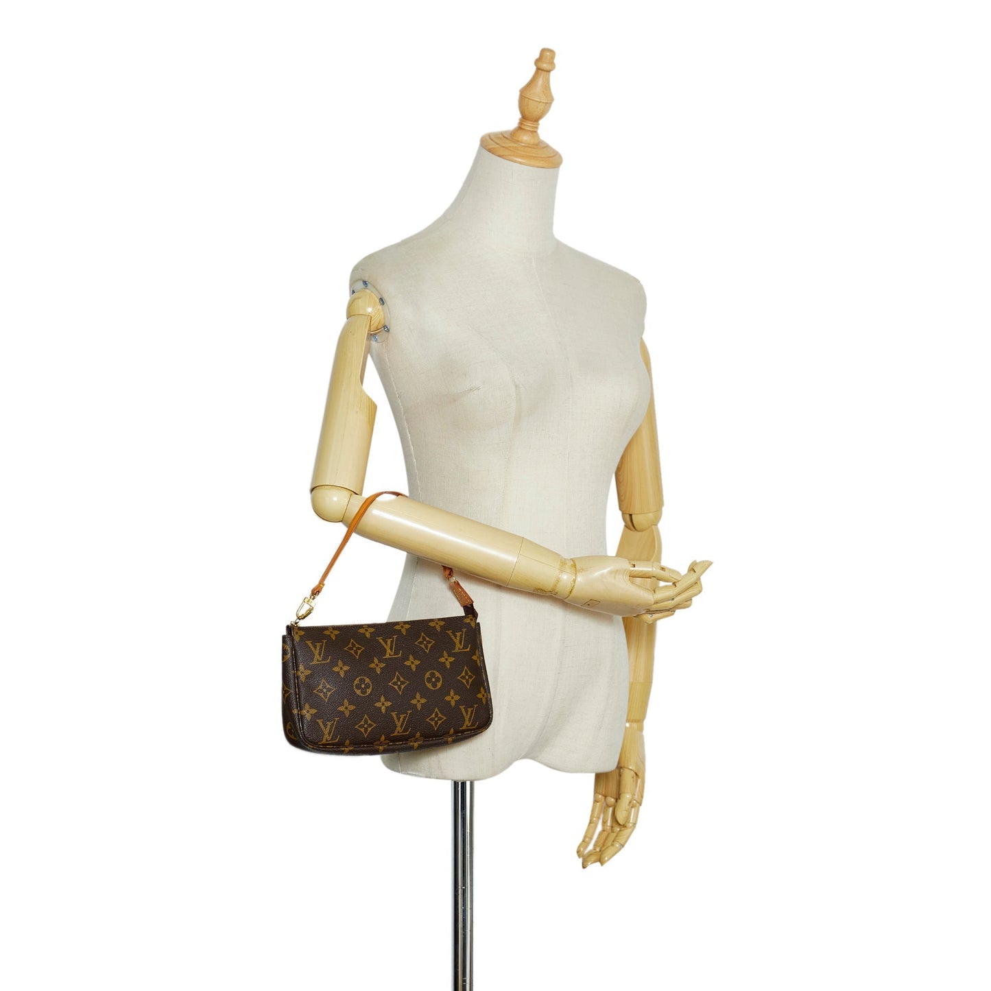 LOUIS VUITTON Monogram Pochette Accessoires Brown Clutch
