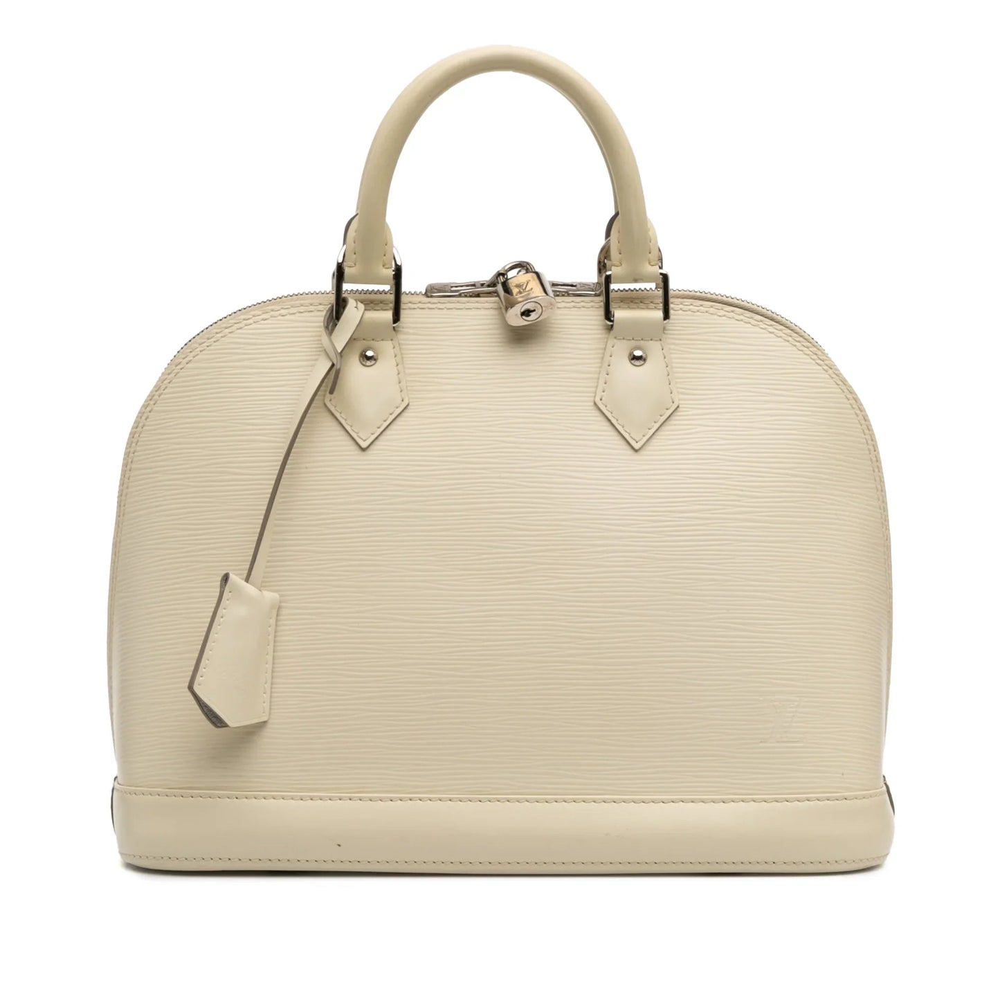 White Louis Vuitton Epi Alma PM Handbag