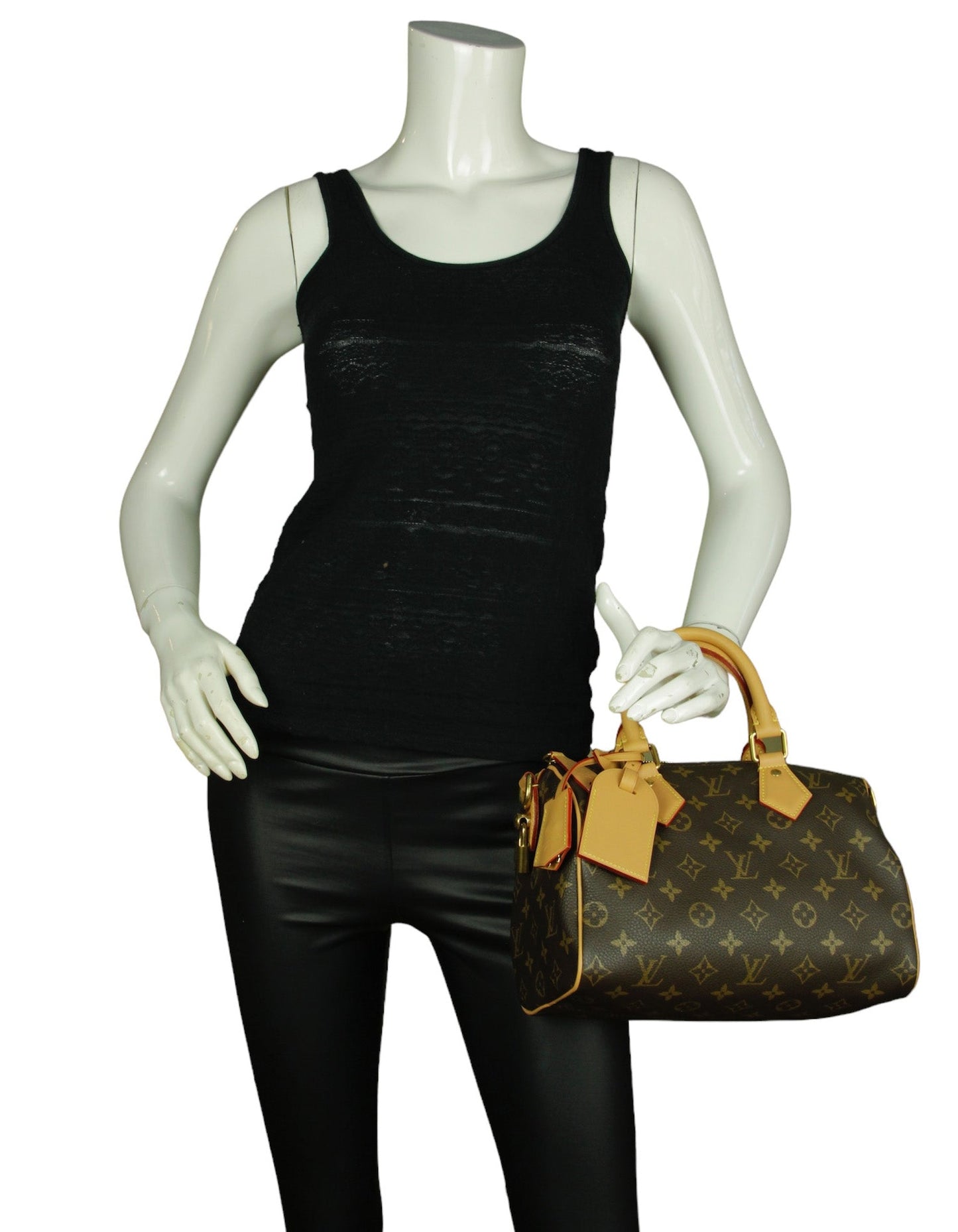 Louis Vuitton Brown Soft Calfskin Monogram Speedy P9 Bandouliere 25