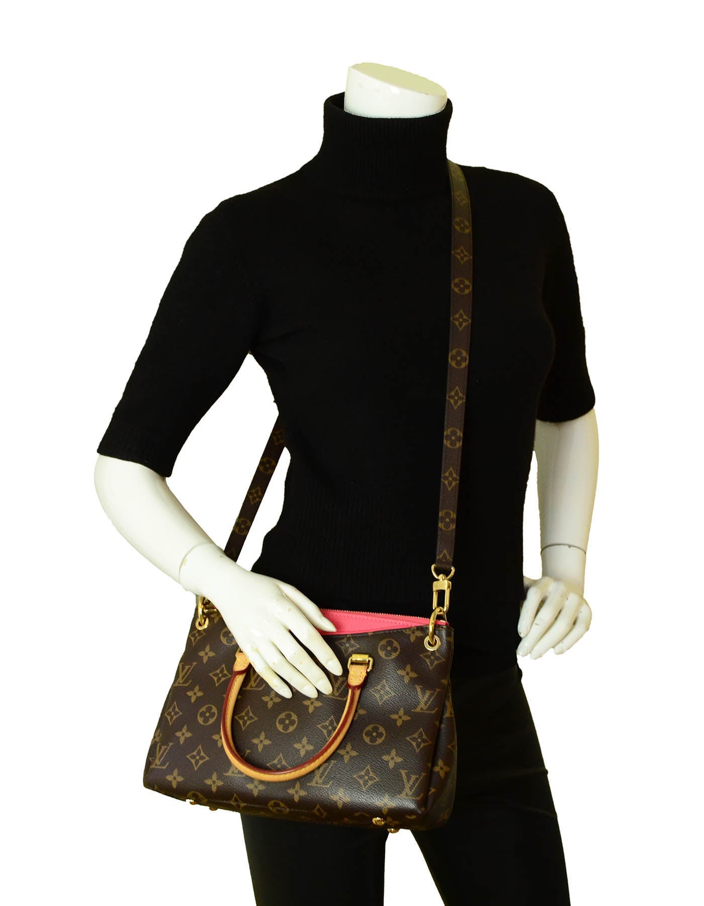 Louis Vuitton Monogram/Rose Litchi Pallas BB Crossbody Bag