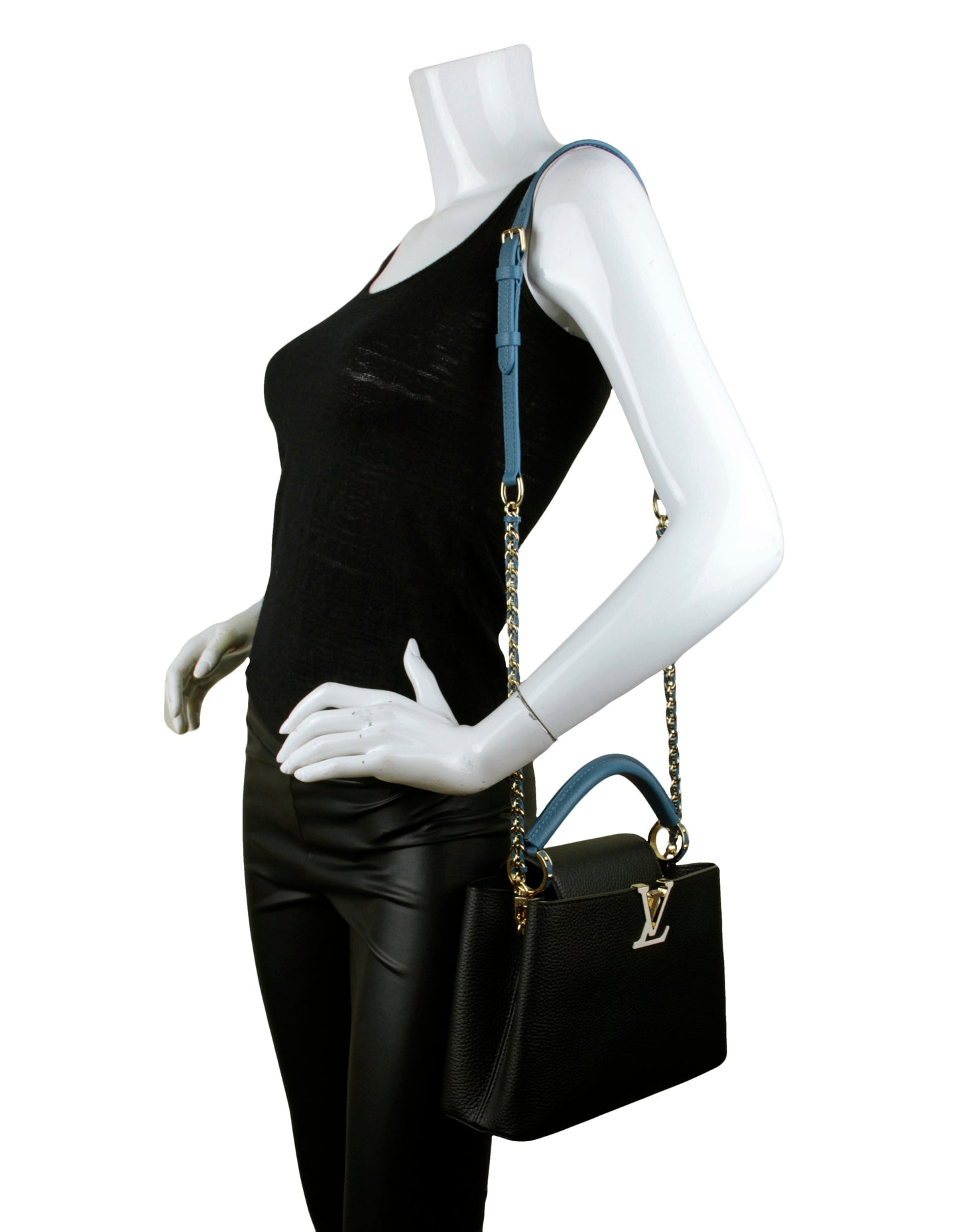Louis Vuitton Black/ General Blue Capucines BB Crossbody Bag