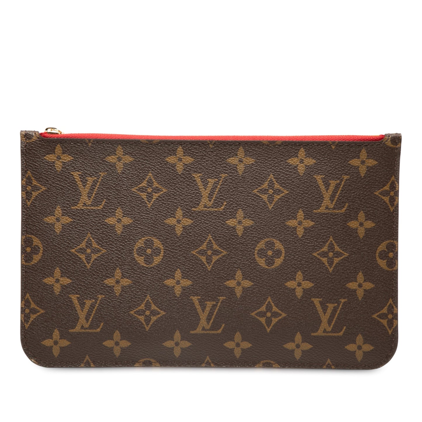 Brown Louis Vuitton Monogram Neverfull Pouch